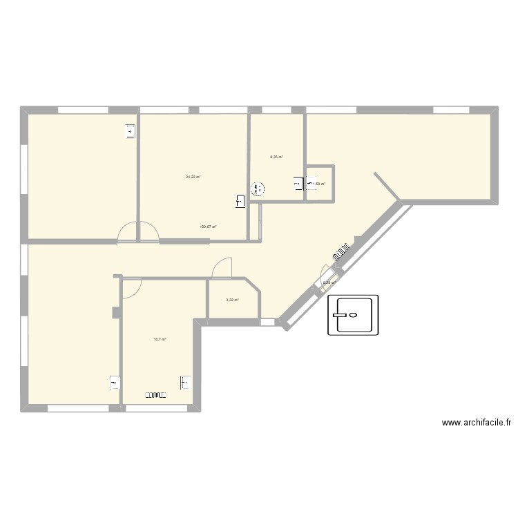 st roch. Plan de 7 pièces et 157 m2