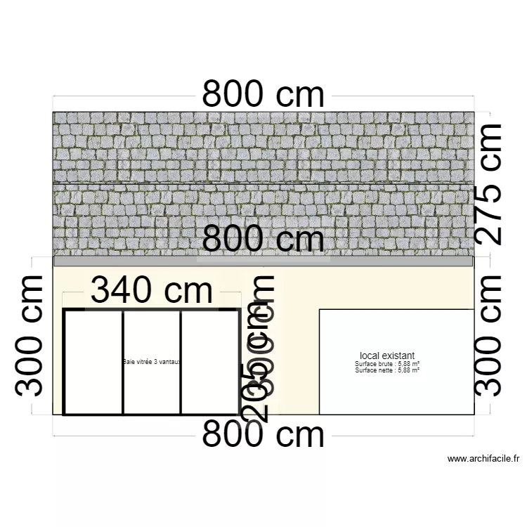 facade nord. Plan de facade nord. Plan de