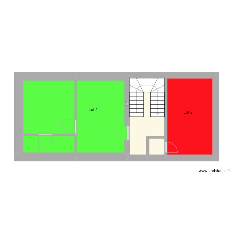 rte de vienne rdc. Plan de 9 pièces et 44 m2