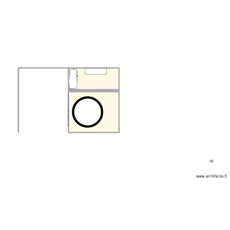 Cabane cupidon. Plan de 2 pièces et 9 m2