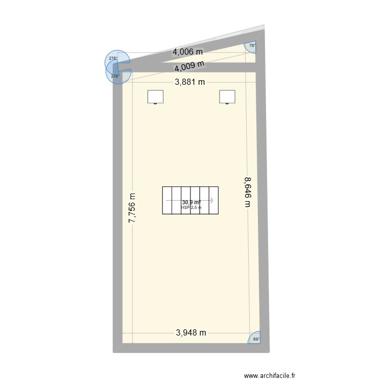 quentib. Plan de 3 pièces et 95 m2