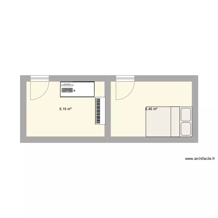 Music. Plan de 2 Pièces et 17 m² Music. Plan de 2 Pièces et 17 m²