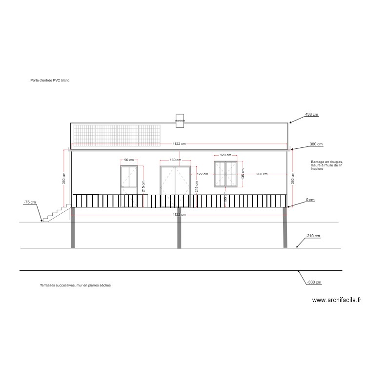 plan facade S. Plan de 0 pièce et 0 m2
