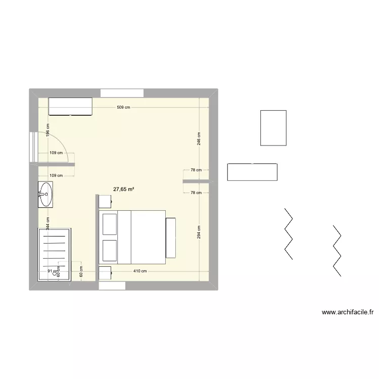 Chambre 3. Plan de 