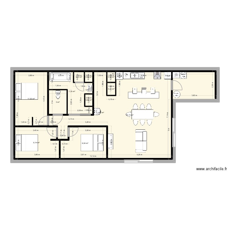 Plan Epannes 28 dec 2025. Plan de 12 pièces et 194 m2