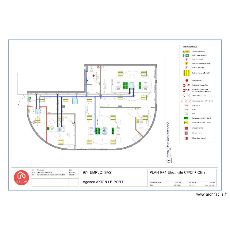 Agence AXION Implantation R+1. Plan de 0 pièce et 0 m2