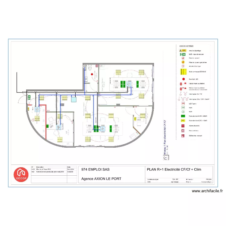 Agence AXION Implantation R+1. Plan de 
