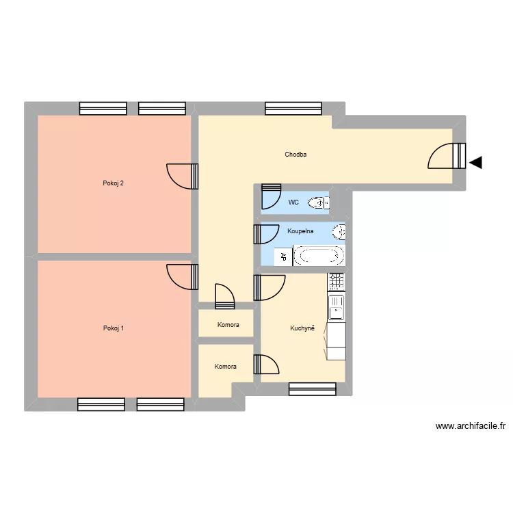 Hlavní třída 684, byt 18. Plan de 13 et 209 m² Hlavní třída 684, byt 18. Plan de 13 et 209 m²