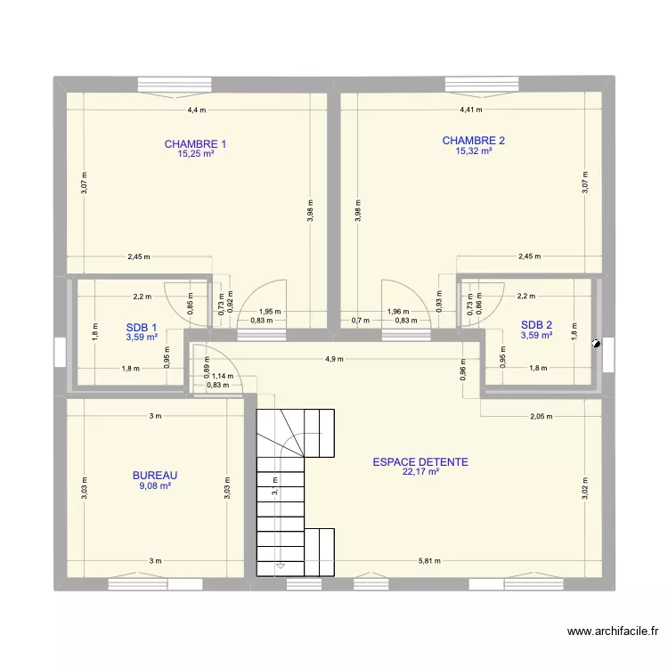 MAISON IA ETAGE R1CLOISON. Plan de MAISON IA ETAGE R1CLOISON. Plan de