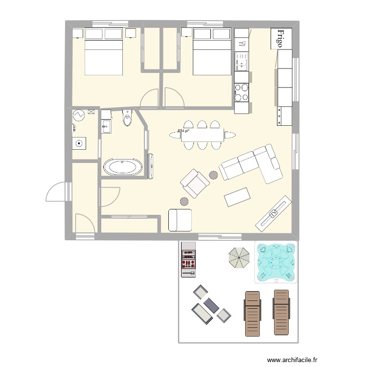 Appart Kiki2. Plan de 0 pièce et 0 m2