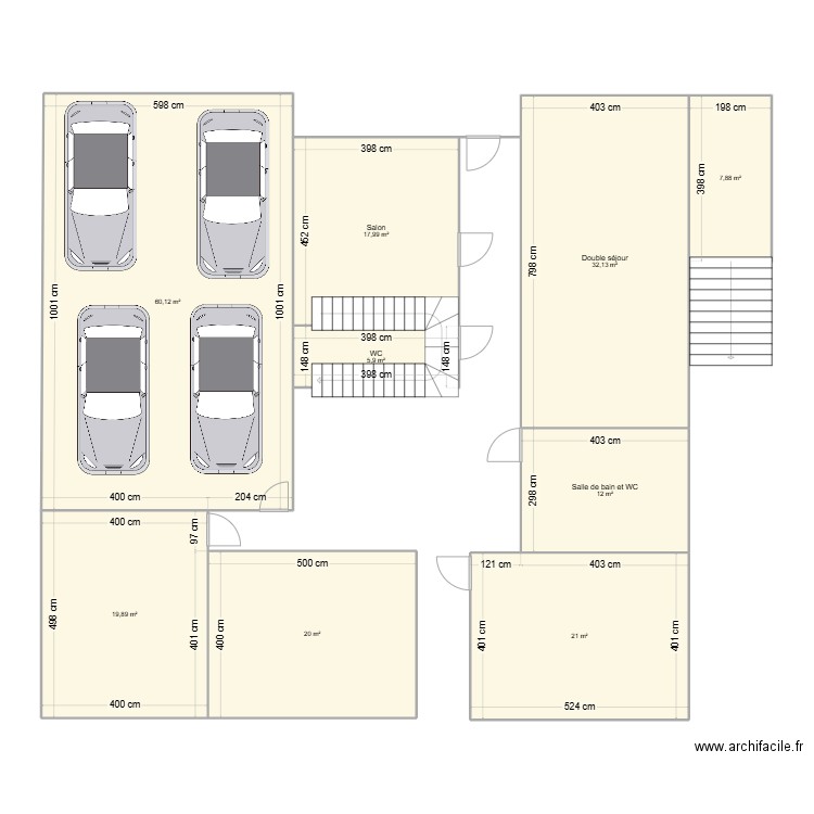 MAISON1. Plan de 9 pièces et 197 m2