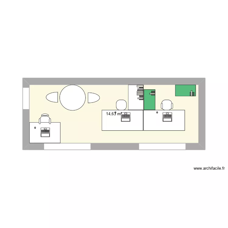 Conteneur 3. Plan de 1  et 15 m²