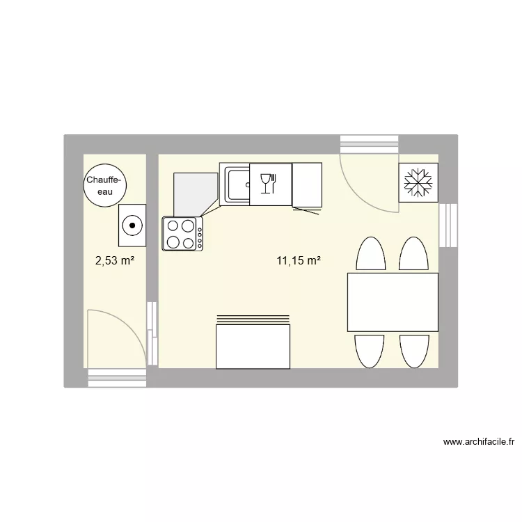 PLAN CAVE BIS 32. Plan de 2  et 14 m²