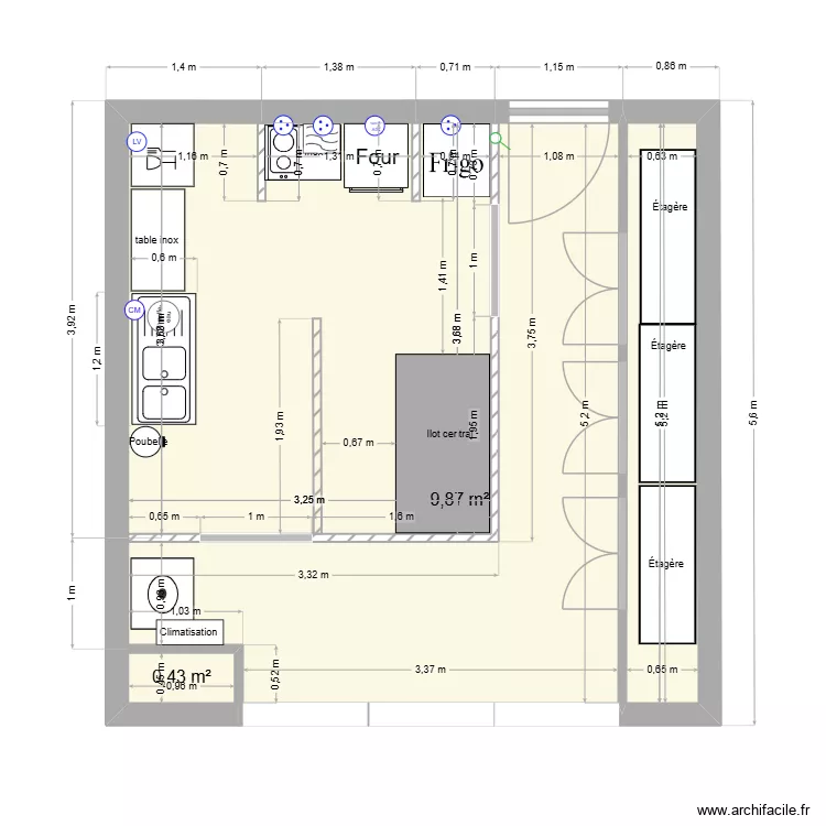 cuisine ajes. Plan de 4 et 26 m² cuisine ajes. Plan de 4 et 26 m²
