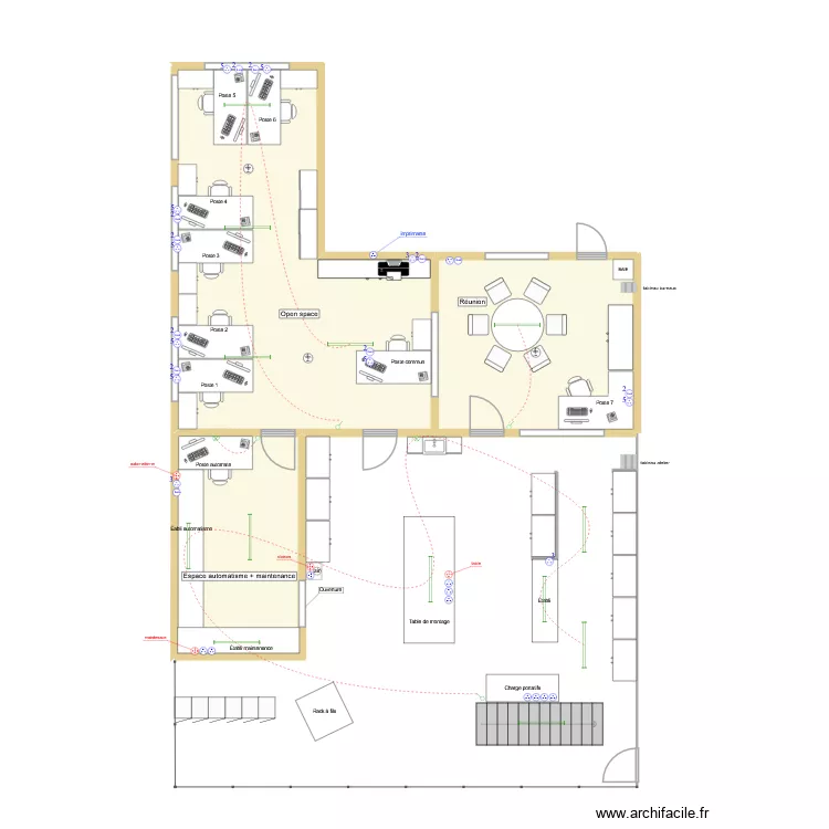 mezza &eacute;lec. Plan de 3 Pièces et 73 m²