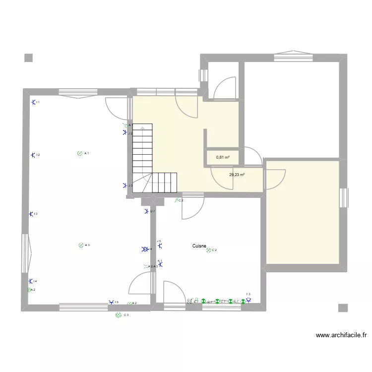 Xhoris 12 A. Plan de 3  et 48 m²
