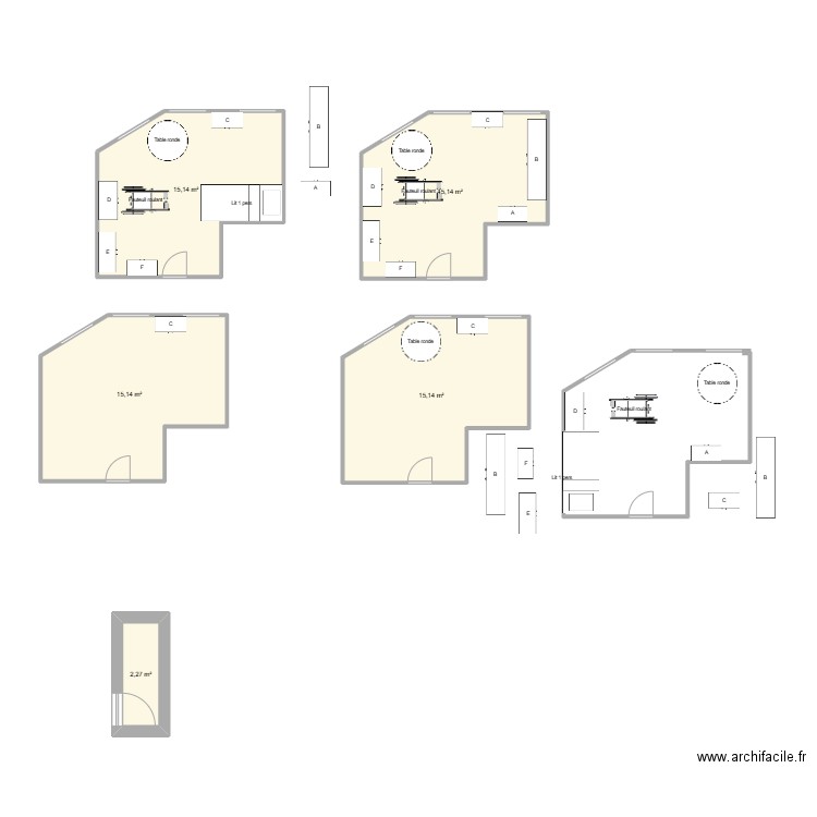 logement 2. Plan de 4 pièces et 61 m2