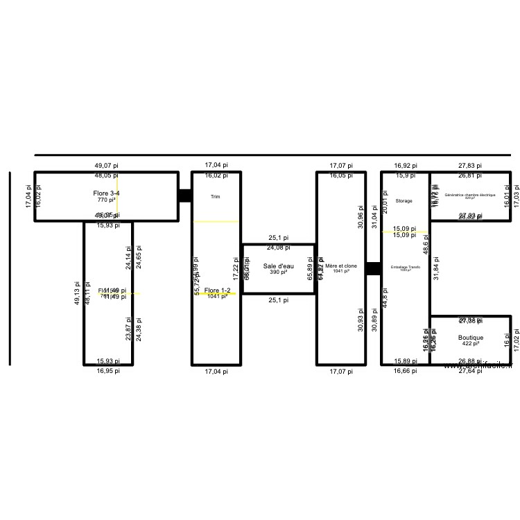 thc. Plan de 8 pièces et 547 m2