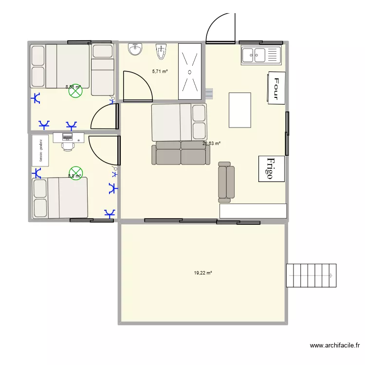 Maison Ariimoana. Plan de 5 Pièces et 71 m² Maison Ariimoana. Plan de 5 Pièces et 71 m²