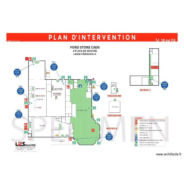 MODIF FORD STORE CAEN. Plan de 