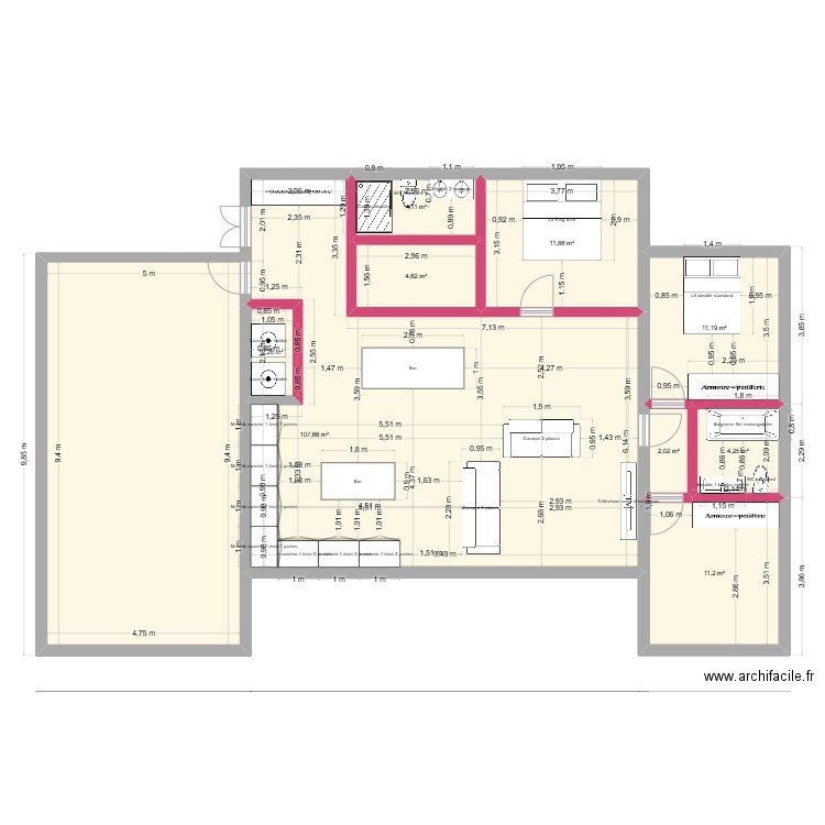 MAISON 13 X 10 - 2. Plan de 9 pièces et 159 m2