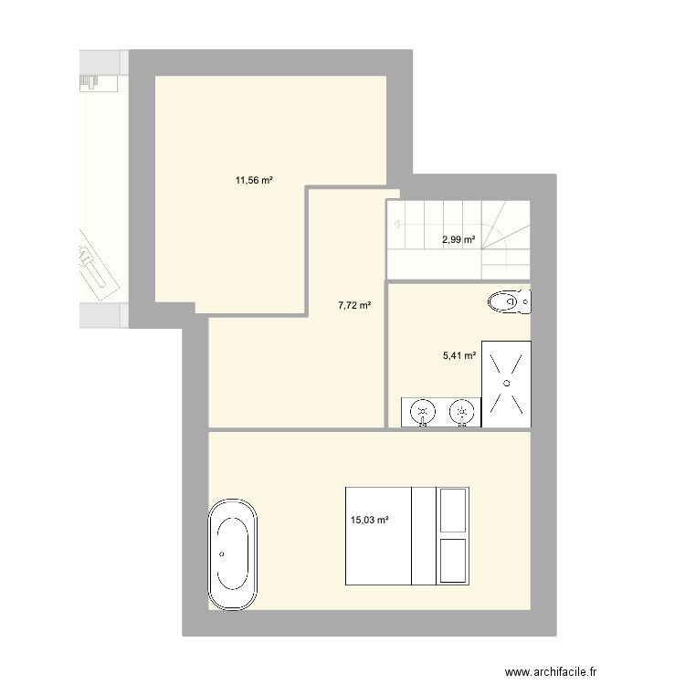 Chalet. Plan de 7 pièces et 96 m2
