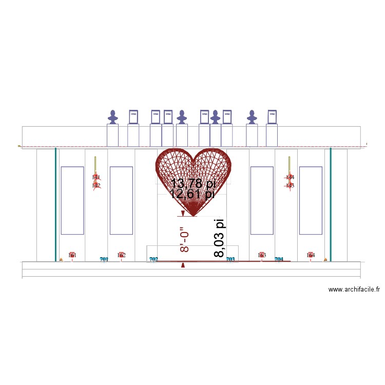 Dimensions coeur - BGC 24. Plan de 0 pièce et 0 m2