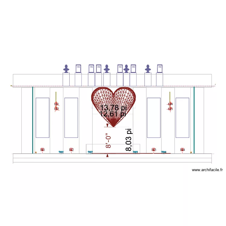 Dimensions coeur - BGC 24. Plan de 