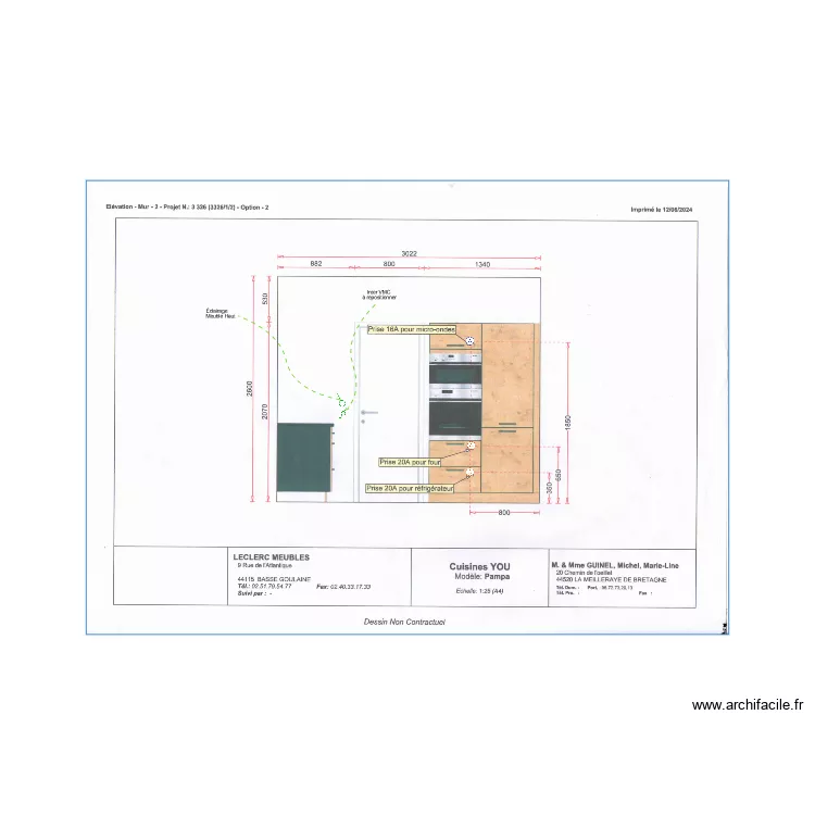 GUINEL Cuisine Face 2. Plan de 