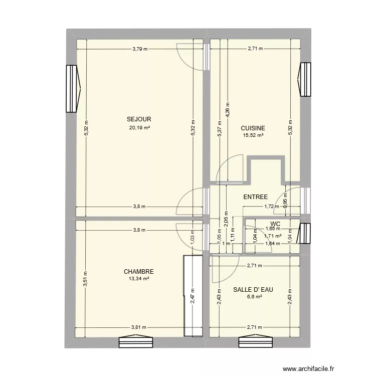CLAVIER. Plan de 5 et 57 m² CLAVIER. Plan de 5 et 57 m²