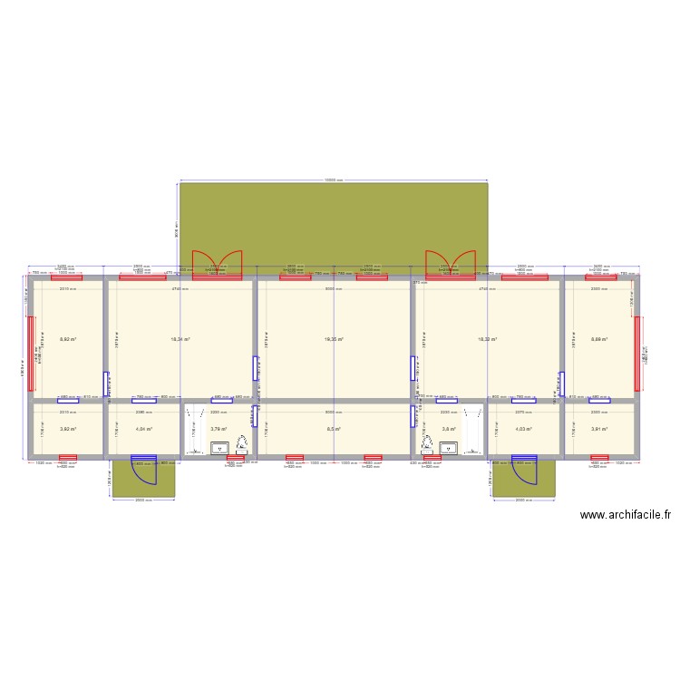 Василий Дуплекс кар. Plan de 15 pièces et 140 m2