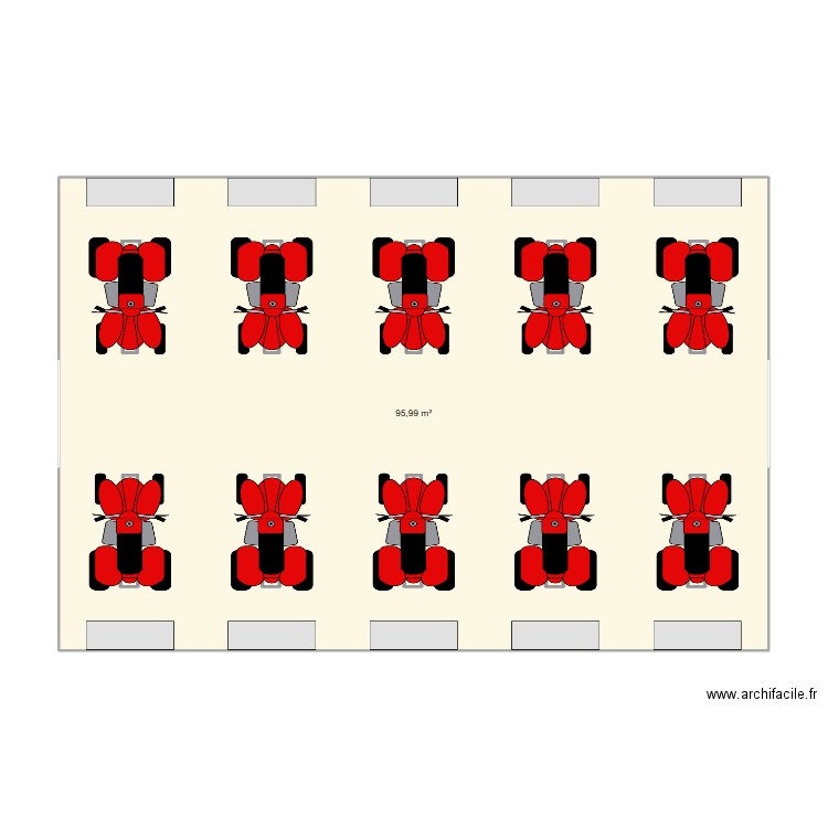 Projet structure 8x12. Plan de 1 pièce et 96 m2