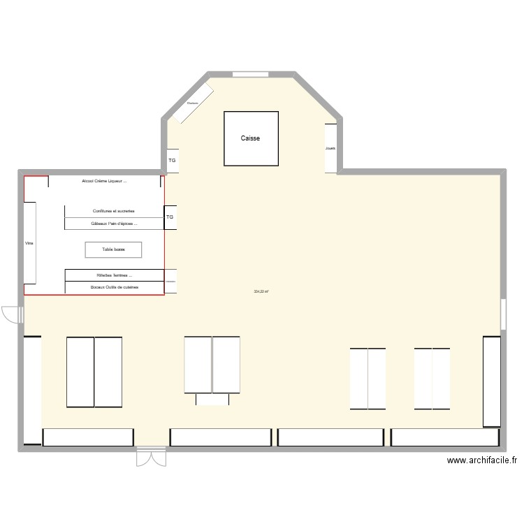 point vert. Plan de 1 pièce et 334 m2