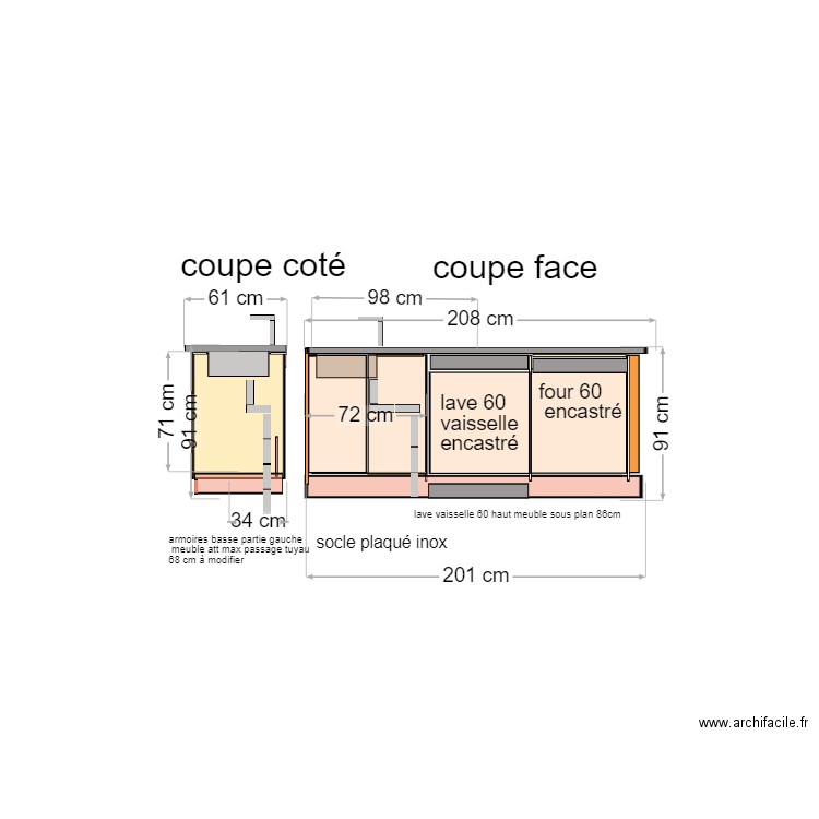 armoire basse cuisine socle . Plan de 0 pièce et 0 m2