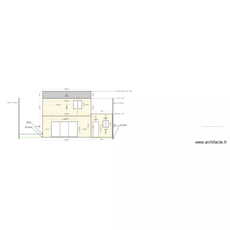 facade SUD. Plan de 