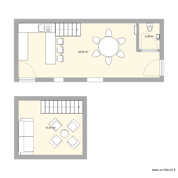 GABYROMY. Plan de 3 pièces et 42 m2