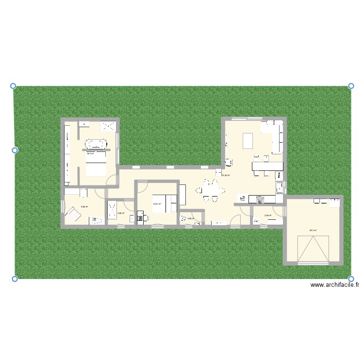 Projet 100m2. Plan de 0 pièce et 0 m2