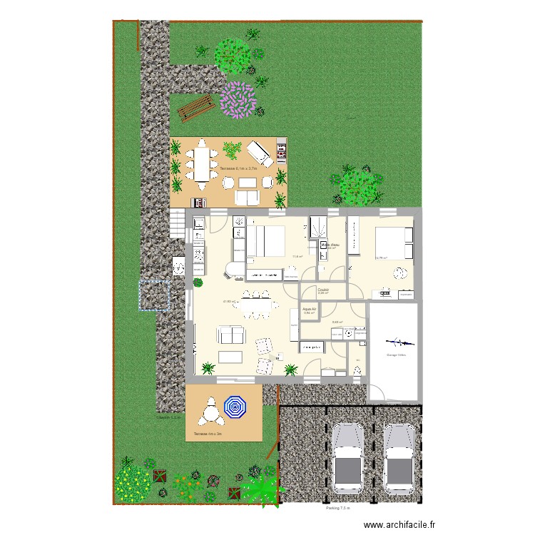 Terasse 6,1x3,7. Plan de 0 pièce et 0 m2
