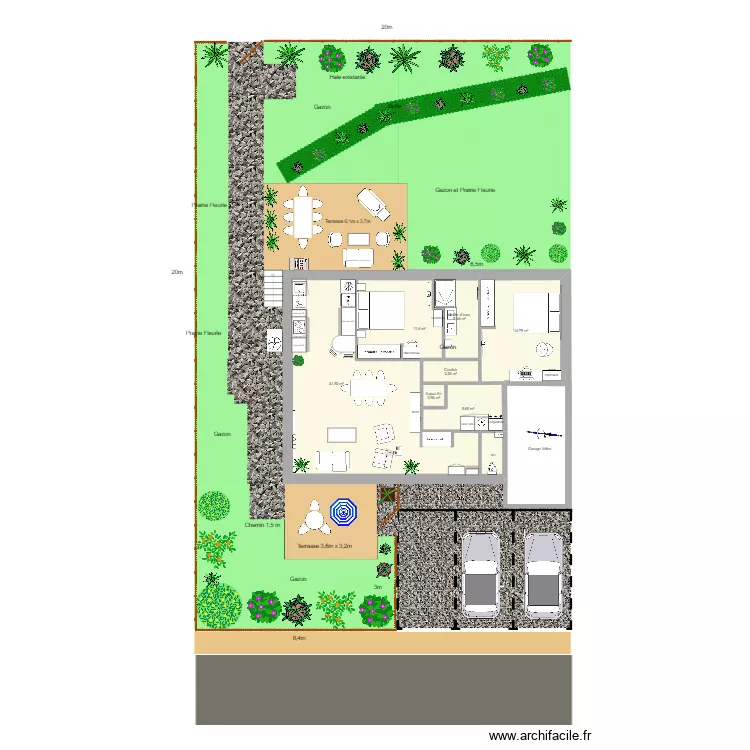 Terasse 6,1x3,7. Plan de 