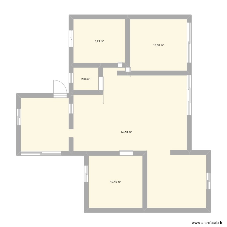 MAISON. Plan de 5 pièces et 81 m2