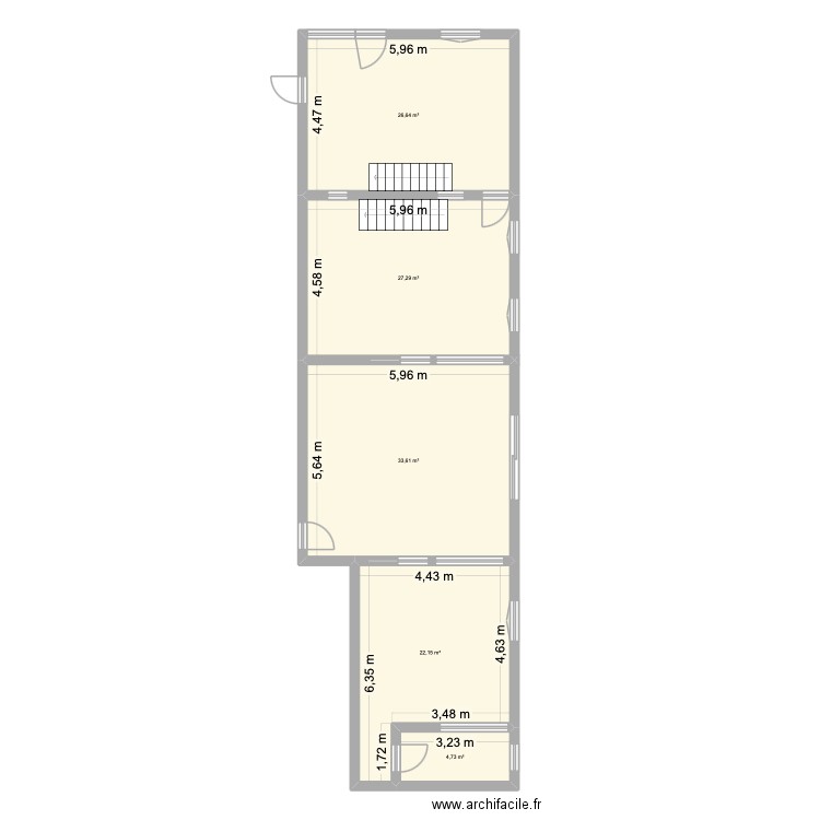 Plan labo. Plan de 5 pièces et 114 m2