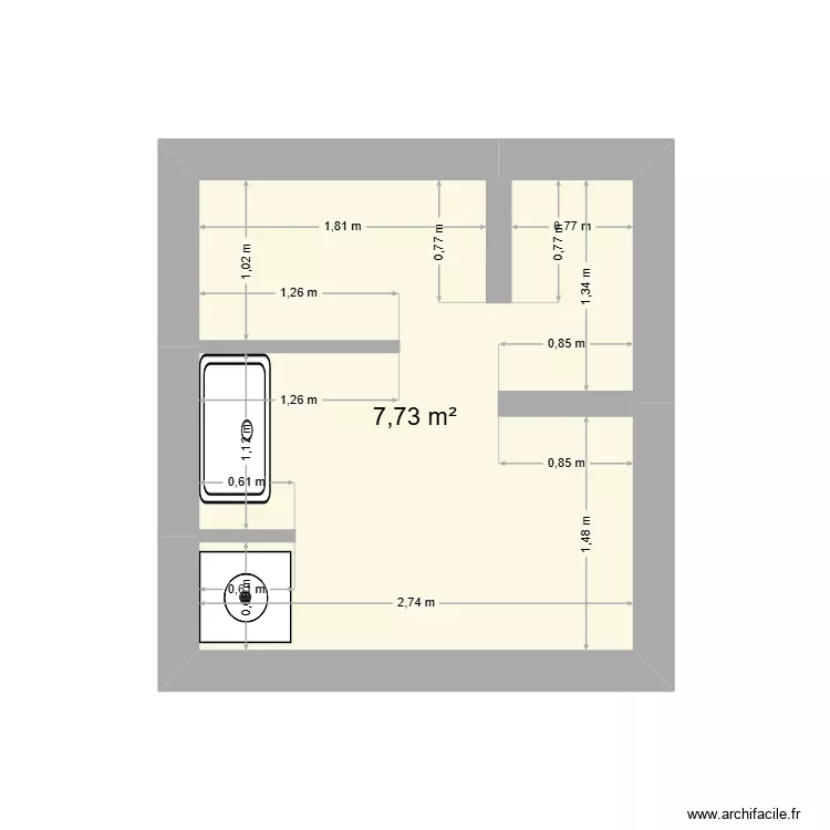 sdb qb 2. Plan de 1 et 8 m² sdb qb 2. Plan de 1 et 8 m²
