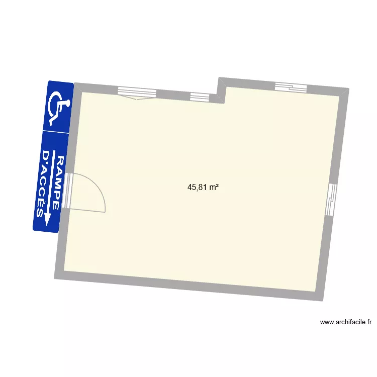 travaux. Plan de 1  et 46 m²