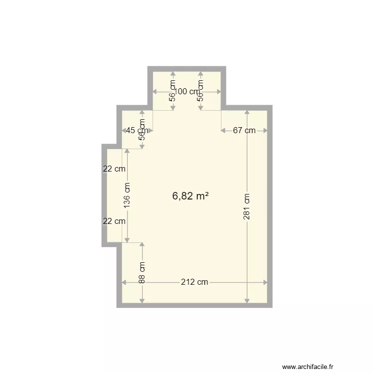 govin. Plan de 1 Pièce et 7 m²