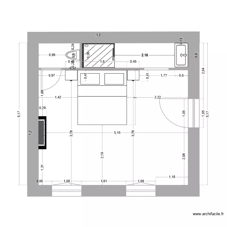 Chambre-01-V3. Plan de 