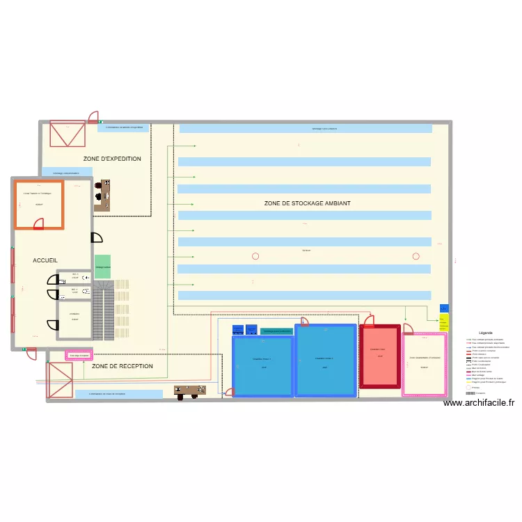 Plan des flux des produits entrants - RDC THERELYS REPARTITION. Plan de 10 et 976 m² Plan des flux des produits entrants - RDC THERELYS REPARTITION. Plan de 10 et 976 m²