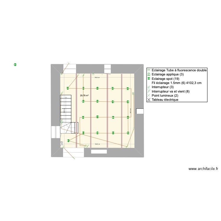 schéma éclairage RDC V1. Plan de 0 pièce et 0 m2