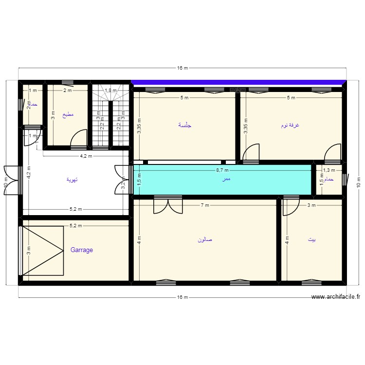 PLAN 16X10 CLIENT 22 21 86 84. Plan de 12 pièces et 136 m2