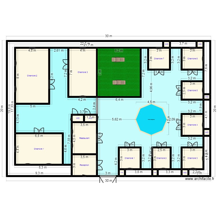 PLAN BECHIR. Plan de 31 pièces et 532 m2