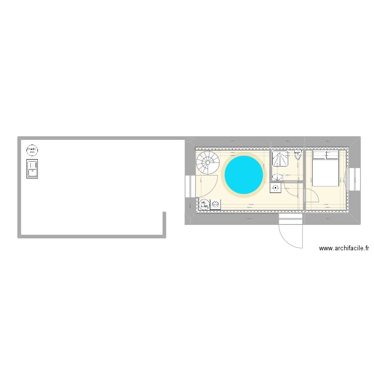 projet sous sol. Plan de 5 pièces et 24 m2
